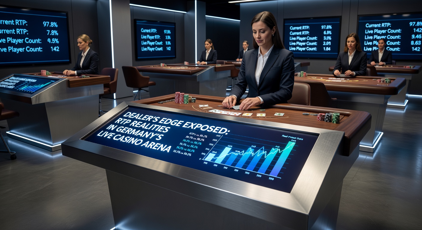 Detaillierter Blick auf ein Blackjack-Live-Spiel mit RTP-Anzeige und Dealer-Interaktion in deutscher Casino-Umgebung