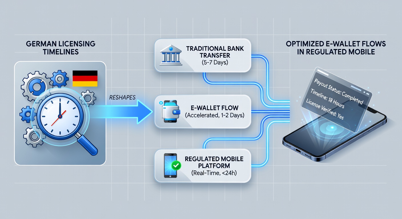 Illustration von E-Wallet-Transaktionen und Lizenzüberwachung bei deutschen mobilen Slots